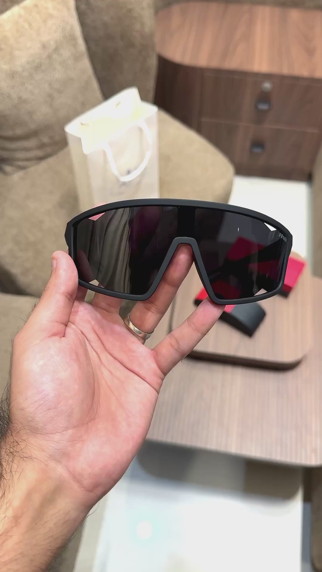 Prada-Inspired Oversized Shield Sunglasses