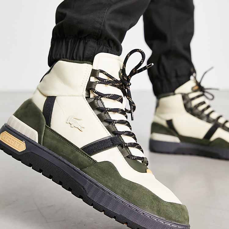 Lacoste High-Top Sneakers – Beige & Olive
