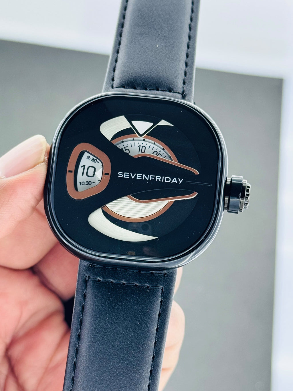 SevenFriday Black & Rose Gold Statement Watch