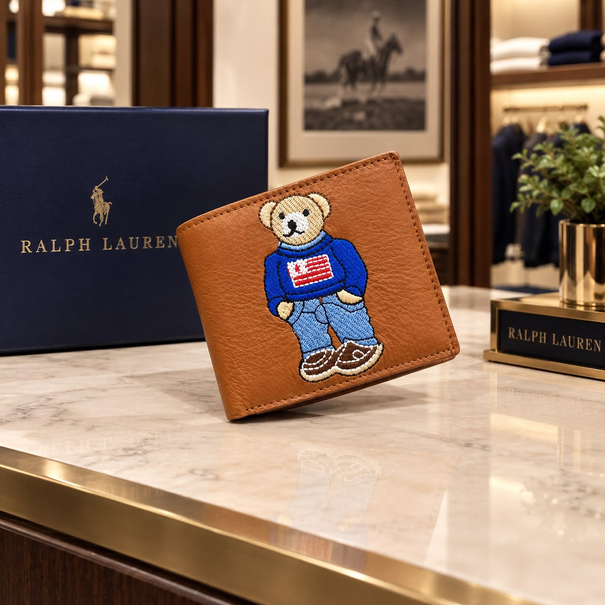 Ralph Lauren Polo Bear Leather Wallet