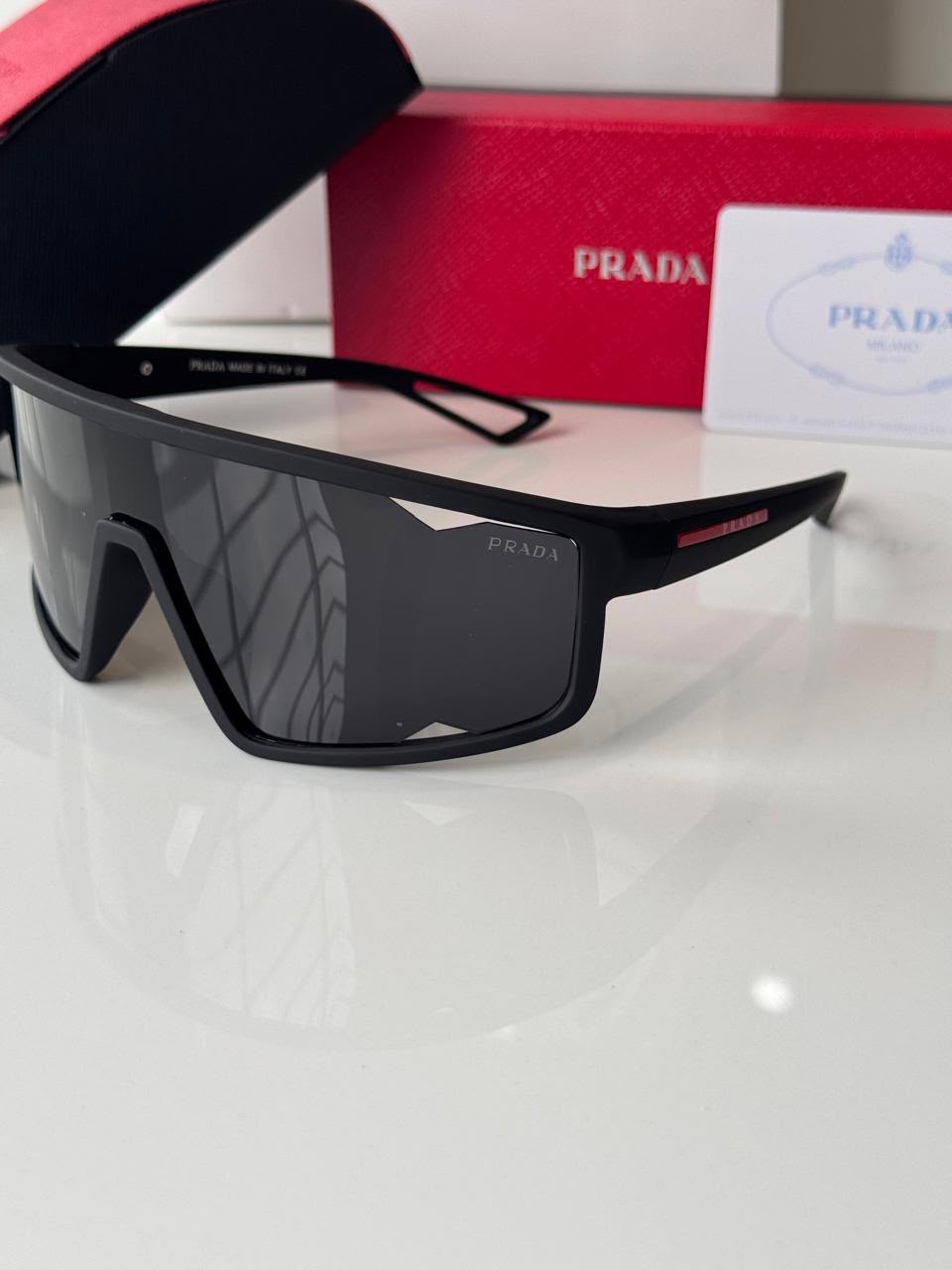 Prada-Inspired Oversized Shield Sunglasses